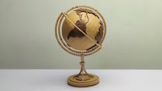 How to Make Globe From Cardboard and Popsicle Sticks - Diy