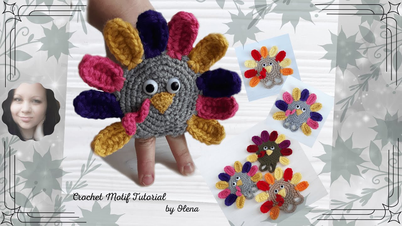 Crochet finger puppet. Crochet turkey. How to crochet finger puppet