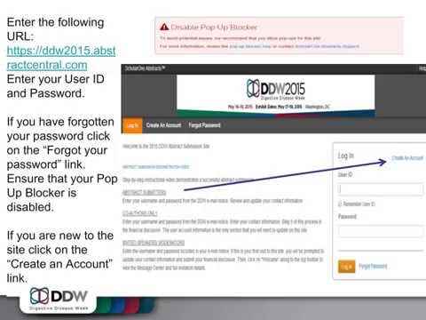 DDW 2015 Abstract Submission Tutorial Video