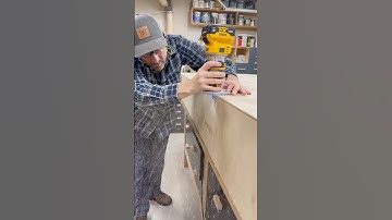 Using a flush trim router bit. #woodworking #router #cabinets
