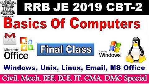 Basics of Computers class-6 For all RRB JE CBT-2 aspirants By SRINIVASMech