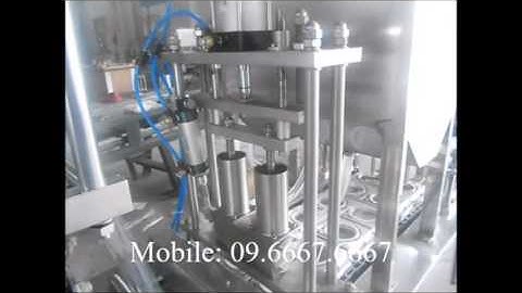 Máy dán miệng cốc thạch cốc to tự động