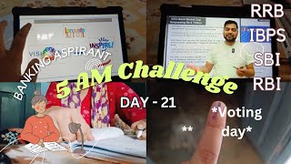 *5 AM Challenge*  Day - 21/30 ✅  || banking aspirant || study vlog