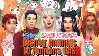 DISNEY ANIMALS TO HUMANS | CAS | Collab.  Kawaii Simmers | #thesims4 #disney #cas