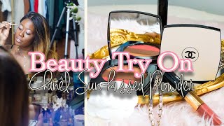 Chanel Healthy Glow Sunkissed Powder Make Up Try On| Dark Skin