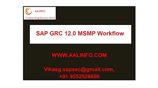 SAP GRC MSMP Workflow