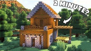 Easy Minecraft Starter Spruce House 🏠 | 2-Minute Build Tutorial ⏱️