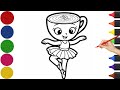 How to Draw and Color Ballerina Cappuccina | Cute Ballet Girl Drawing for Kids #video #viral #art 