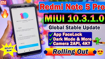 Redmi Note 5 Pro MIUI 10.3.1.0 Stable Update Roll Out | 10 New Features | Dark Mode, App FaceLock