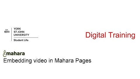 Embedding video in Mahara
