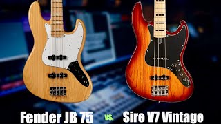 Fender 75 vs Sire V7 Vintage Jazz Bass Comparison (Ash/Maple)
