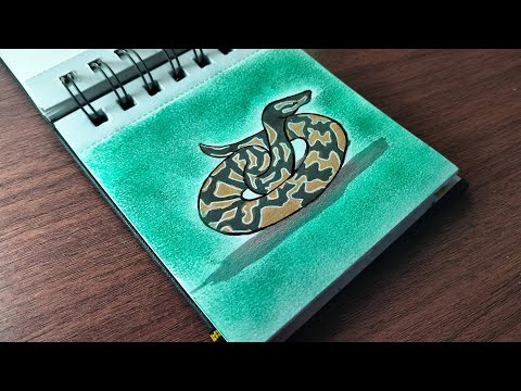 how to draw a big python 🪱 Big snake | Very easy steps for beginners