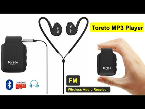 Toreto Bluetooth MP3 Player - Swing Wireless Audio Receiver with Earphone Unboxing   Review