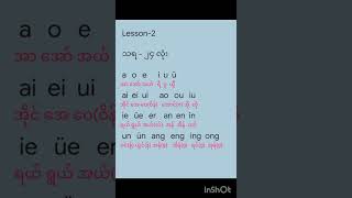 တရုတ်စာအခြေခံ (Pinyin) Lesson-2 သရ (၂၃) လုံး