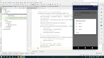 Alert Dialog Single Choice (Kotlin)- Android Studio Tutorial
