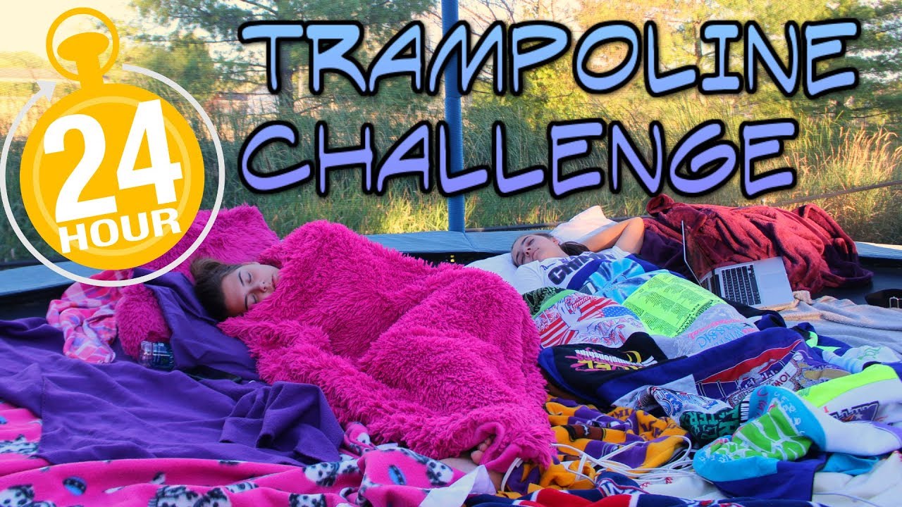 24 Hour OVERNIGHT Trampoline Challenge YouTube