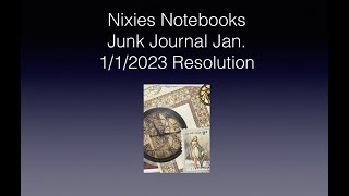 Junk Journal January - Day 1 Resolution