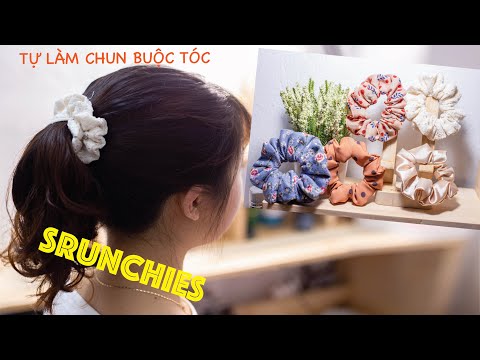 Hướng dẫn làm chun buộc tóc đơn giản | How to make srunnchies | Gác của Tea