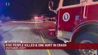 5 killed in head-on crash on Highway 101 in Spartanburg Co.