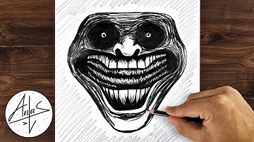 How To Draw Troll Face Scary step by step | Drawing Tutorial