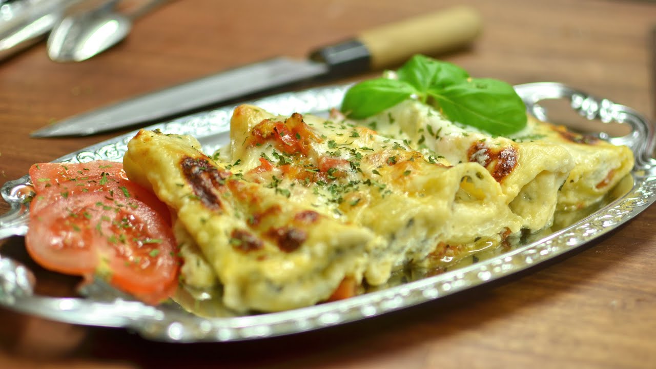 #99 Cannelloni gefüllt mit Spinat und Feta auf Tomate | Kanal-ELF ...