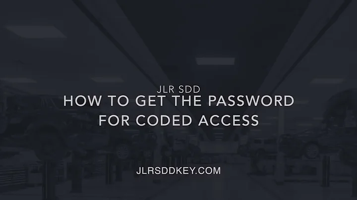 JLR SDD How To get the password for coded access to security functions