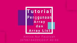 Tutorial penggunaan array dan array list-TP Modul 1