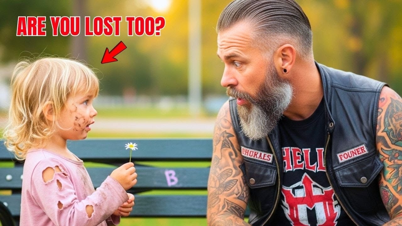 “Are You Lost Too?” Little Girl Faced A Hells Angel — His Tender Reaction Stunned The Park.