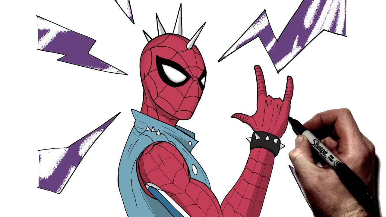 How To Draw Spider- Punk, Step By Step