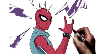 How To Draw Spider- Punk | Step By Step | Across The Spiderverse