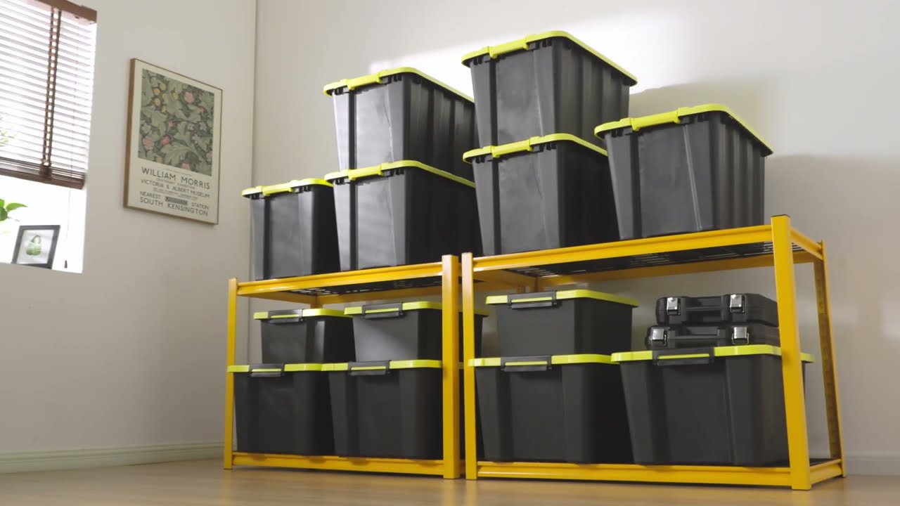 REIBII 59.9"H 4 Tiers Industrial Shelves Adjustable Shelving for Garage Warehouse Basement Pantry