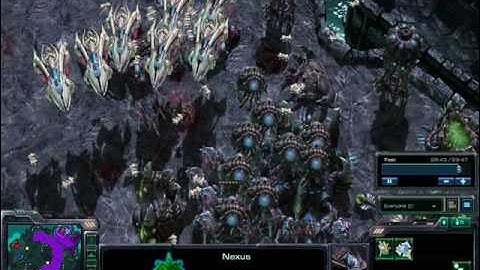 Starcraft 2 Beta gameplay 2v2 Protoss vs Terran & Zerg