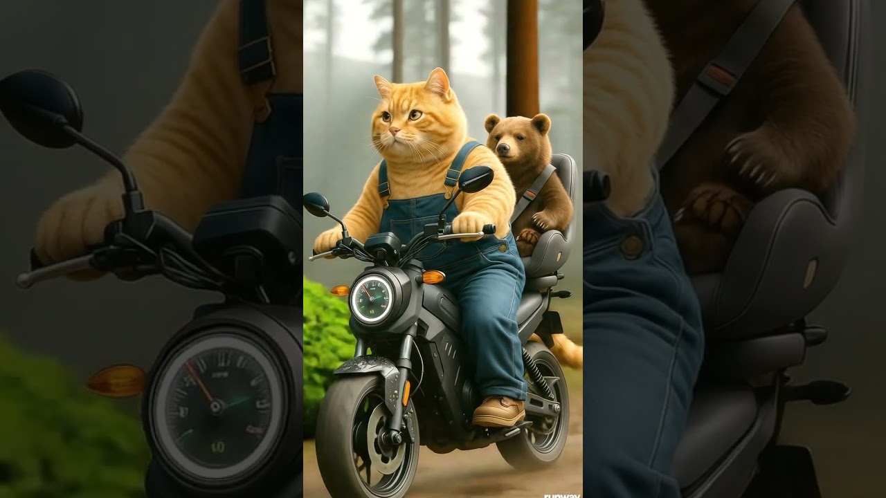 Orange Cat vs Bear 🐻 | Epic Jungle Showdown! 🔫 🐾 #Shorts #FunnyAnimals #orangecat #youtubeshorts