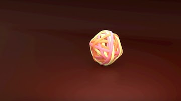 Rolling Ball made of Rubber Bands - Blender Geometry Simulation 3.6