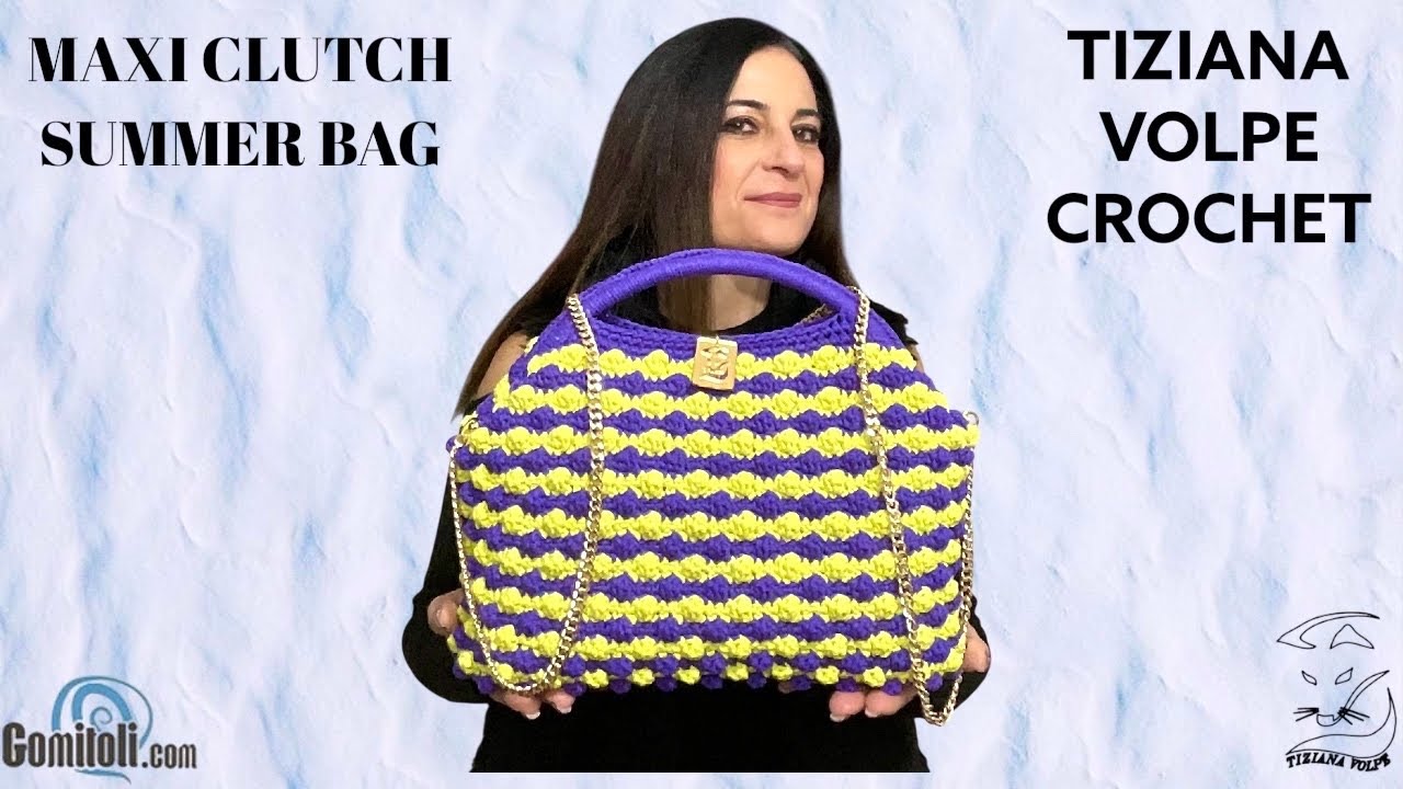 🌞MAXI SUMMER CLUTCH 🌞IL PUNTO NOCCIOLINA BICOLOR CHE TI SORPRENDERA’🌞TIZIANA VOLPE CROCHET🌞