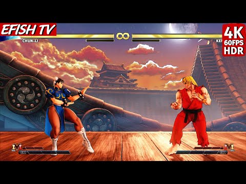 Chun-Li vs Ken (Hardest AI) - Street Fighter V | 4K 60FPS HDR