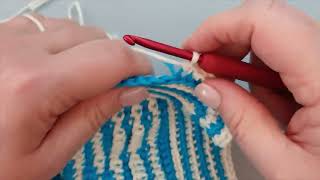 Overlay mosaic crochet, envelope border, back, round 7 Profile
