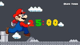 🏁 Super Mario 25 Minute Focus Timer | Run & Countdown!