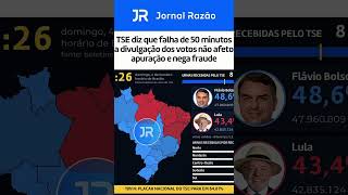 TSE diz que falha de 50 minutos na divulgação de votos para presidente não afetou resultado