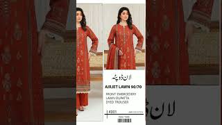 LAWN DUPATTA VOLUME* 90/70 AIRJETLawn Embroidered* Back printedSleeves Print Trouser 3000/