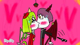 a kiss under the mistletoe(art)