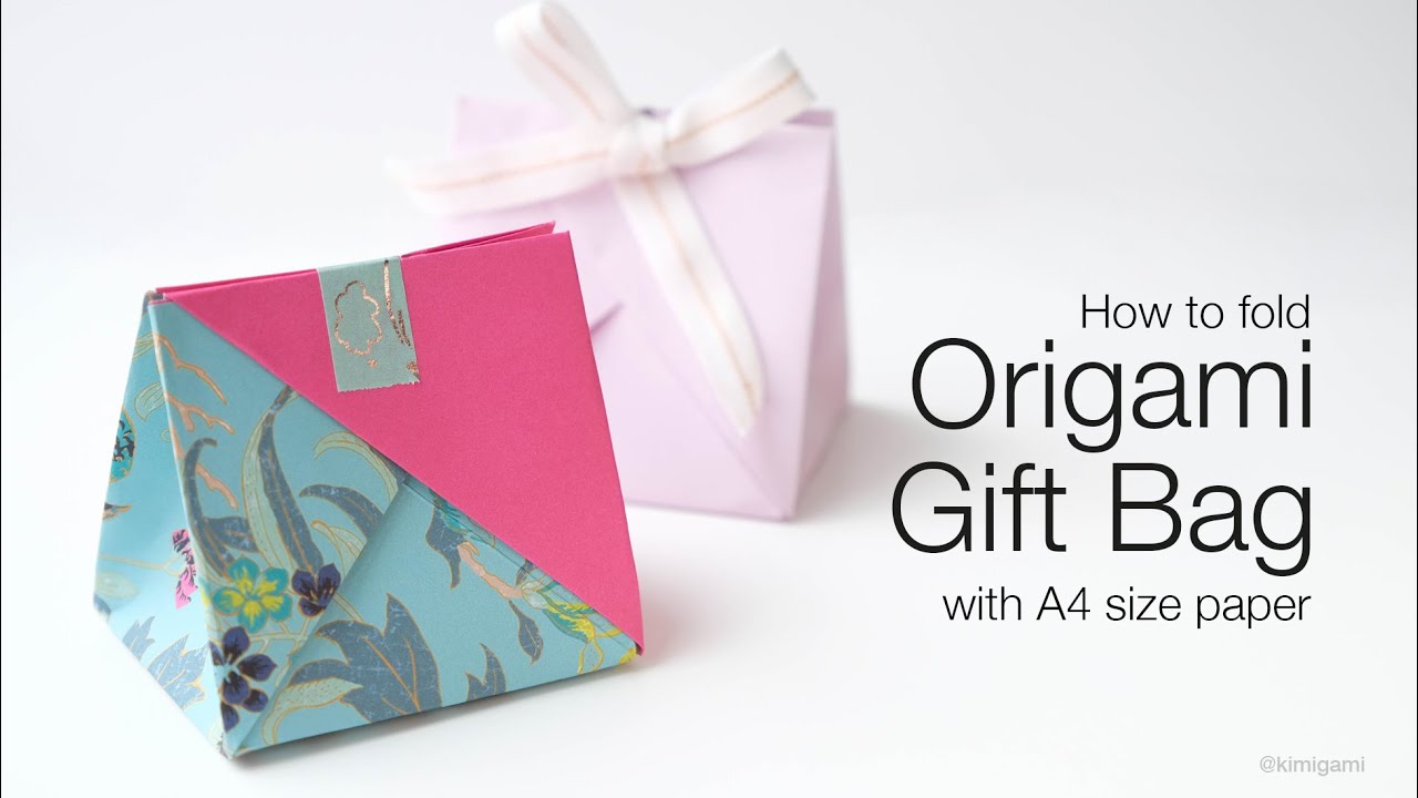 How to fold an Origami Gift Bag with A4 Size Paper