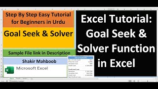 Complete Guide to Excel Goal Seek &amp; Solver Functions | Urdu/Hindi Tutorial | Pakistan &amp; India 2025