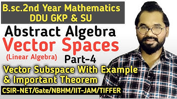 Vector Subspace with Example | B.sc.2nd Year Mathematics | Abstract Algebra | ddu gkp & SU | Part-4