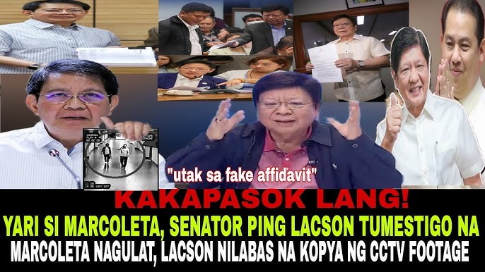 KAKAPASOK LANG! MARCOLETA YARI NA, SENATOR PING LACSON TUMESTIGO NA AT  NAGLABAS NG EBIDENSYA