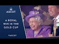 A royal win in the gold cup  the queen celebrates estimates cup triumph  royal ascot