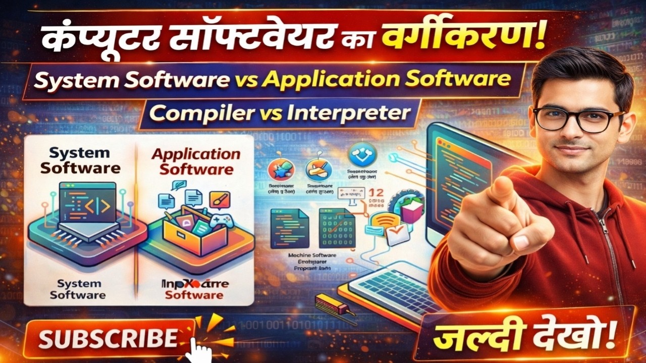 कंप्यूटर सॉफ्टवेयर का वर्गीकरण | System Software vs Application Software | Compiler vs Interpreter