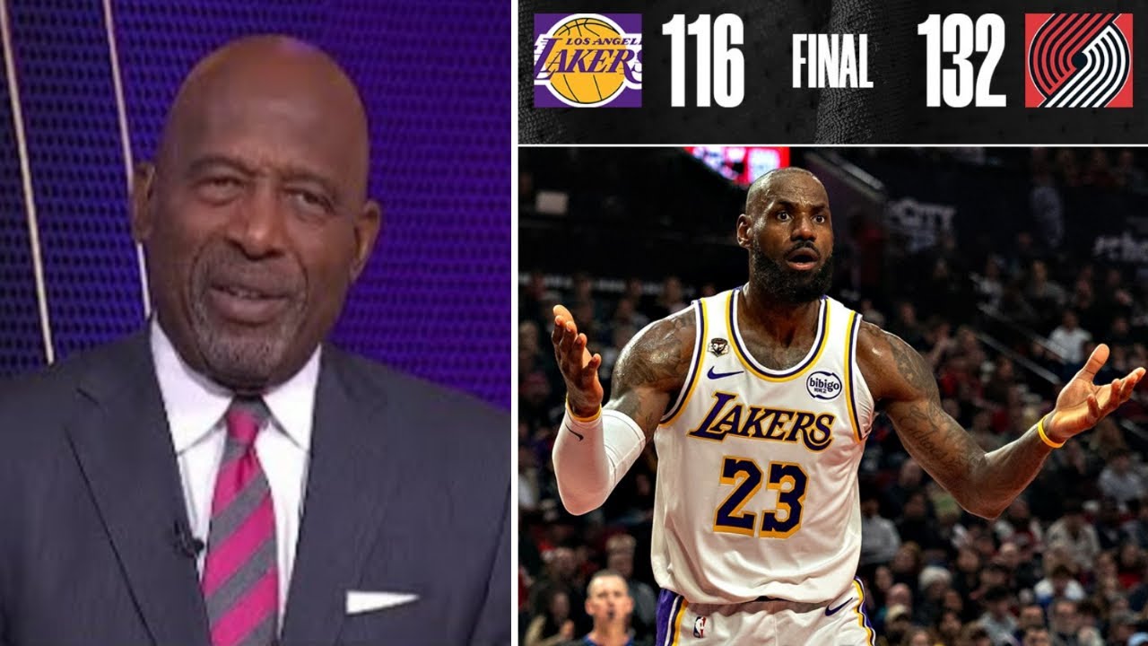 James Worthy Reacts as LeBron Scores 20 in Lakers Loss to Blazers 132-116