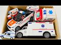 救急車のミニカーが走る！緊急車両 坂道下り疾走☆A miniature ambulance is on the move! Emergency vehicle speeds downhill!