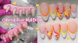 Press on nails for beginners! Colorful french tips